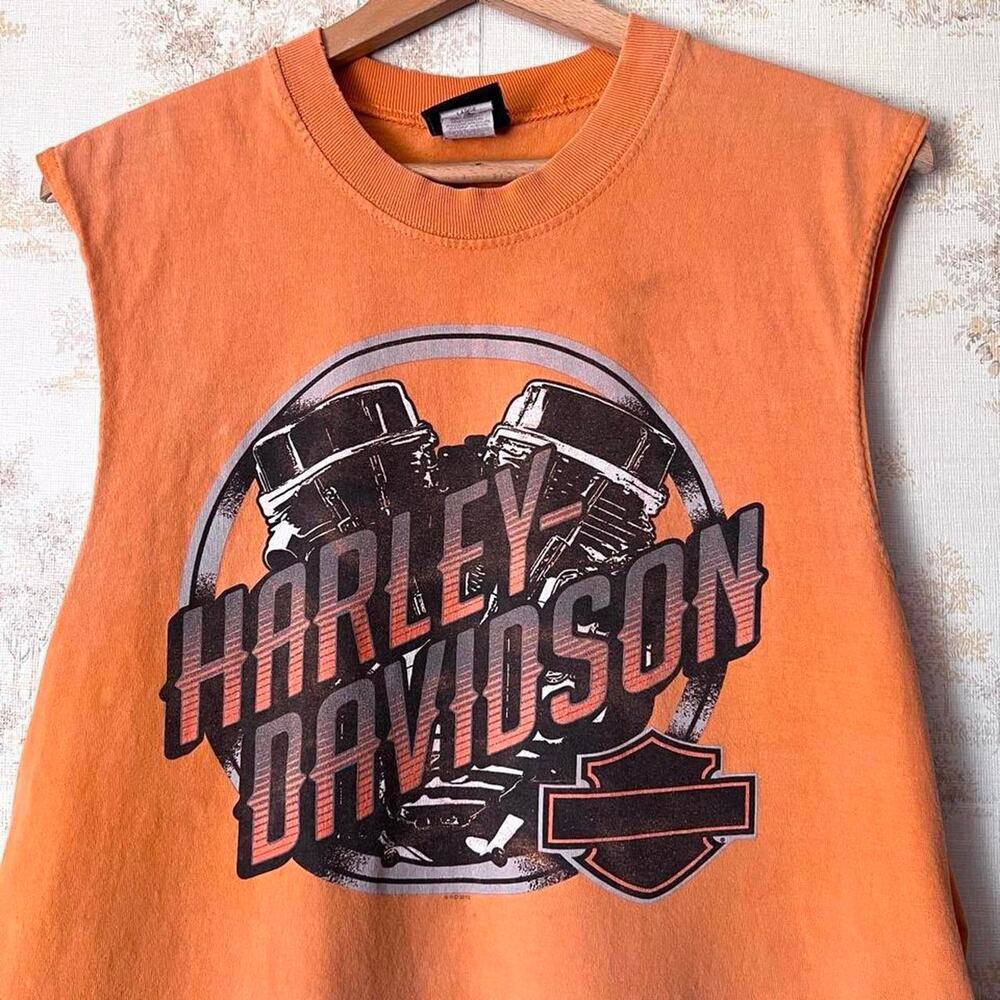 Faded/Thrashed Harley-Davidson Chunky River Muscle Shirt | Meridian MS | L